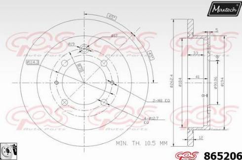 Maxtech 865206.0080 - Brake Disc autospares.lv