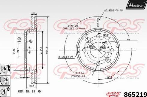 Maxtech 865219.6980 - Brake Disc autospares.lv