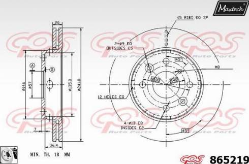 Maxtech 865219.0080 - Brake Disc autospares.lv