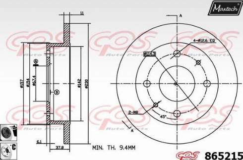 Maxtech 865215.6060 - Brake Disc autospares.lv