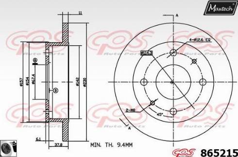 Maxtech 865215.0060 - Brake Disc autospares.lv