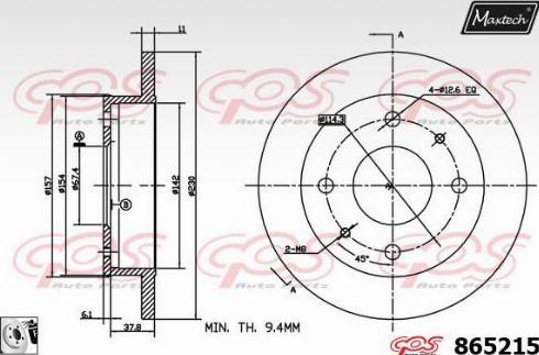 Maxtech 865215.0080 - Brake Disc autospares.lv