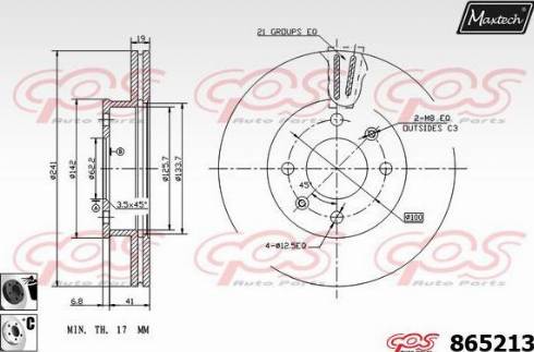 Maxtech 865213.6060 - Brake Disc autospares.lv