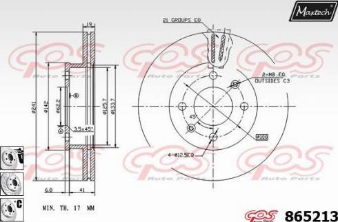 Maxtech 865213.6980 - Brake Disc autospares.lv