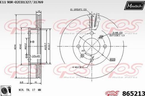 Maxtech 865213.0060 - Brake Disc autospares.lv