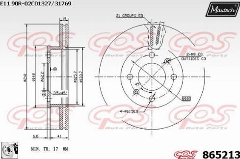 Maxtech 865213.0080 - Brake Disc autospares.lv