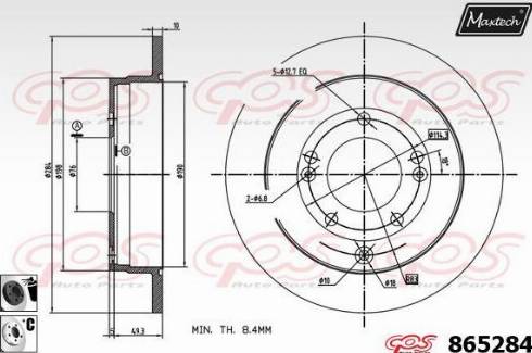 Maxtech 865284.6060 - Brake Disc autospares.lv