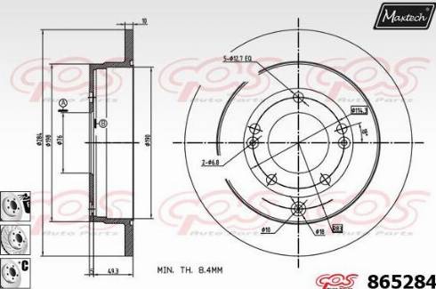 Maxtech 865284.6980 - Brake Disc autospares.lv