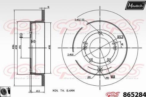 Maxtech 865284.0060 - Brake Disc autospares.lv