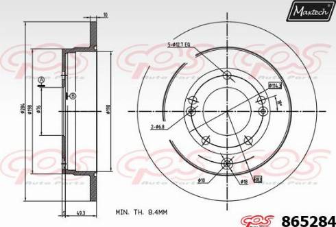 Maxtech 865284.0000 - Brake Disc autospares.lv