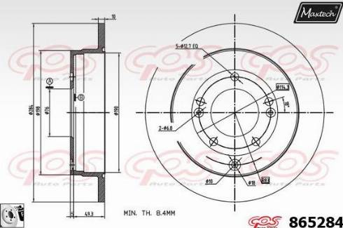 Maxtech 865284.0080 - Brake Disc autospares.lv