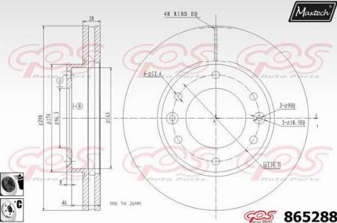 Maxtech 865288.6060 - Brake Disc autospares.lv