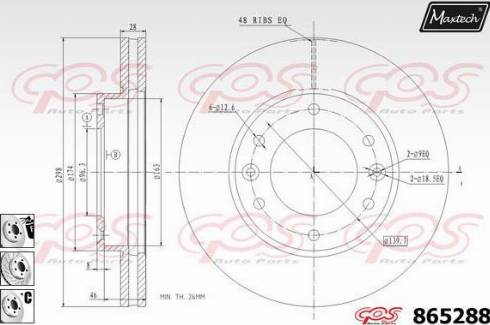 Maxtech 865288.6880 - Brake Disc autospares.lv