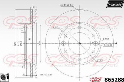 Maxtech 865288.0060 - Brake Disc autospares.lv