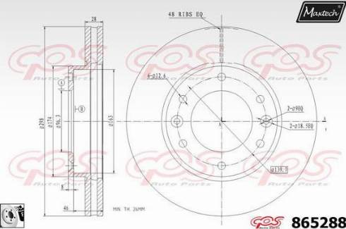 Maxtech 865288.0080 - Brake Disc autospares.lv