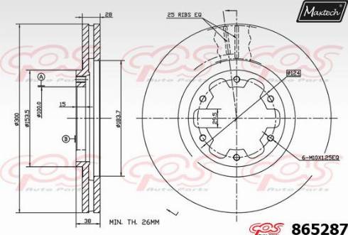 Maxtech 865287.0000 - Brake Disc autospares.lv