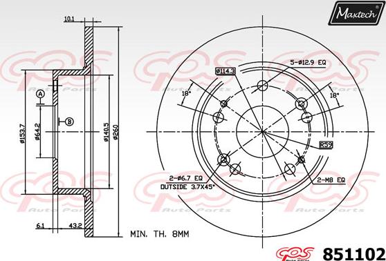 Maxtech 865287 - Brake Disc autospares.lv