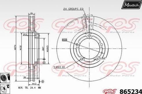 Maxtech 865234.6060 - Brake Disc autospares.lv