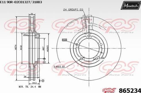 Maxtech 865234.0000 - Brake Disc autospares.lv