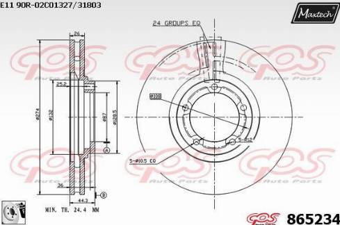 Maxtech 865234.0080 - Brake Disc autospares.lv