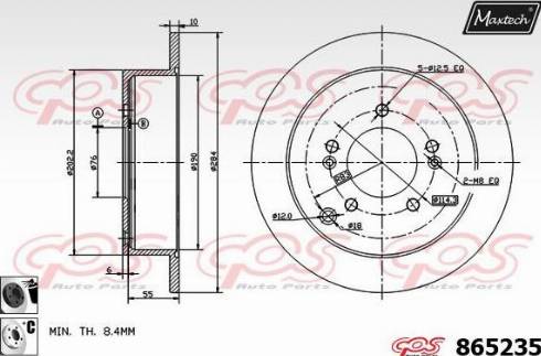 Maxtech 865235.6060 - Brake Disc autospares.lv