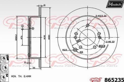 Maxtech 865235.6880 - Brake Disc autospares.lv