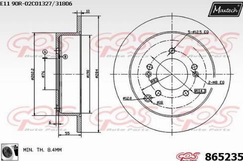 Maxtech 865235.0060 - Brake Disc autospares.lv