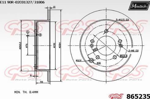 Maxtech 865235.0000 - Brake Disc autospares.lv