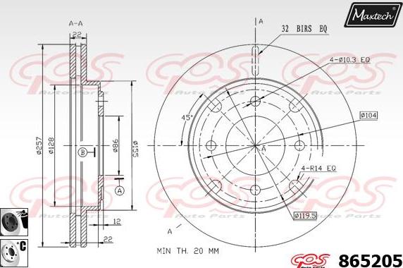 Maxtech 865235 - Brake Disc autospares.lv