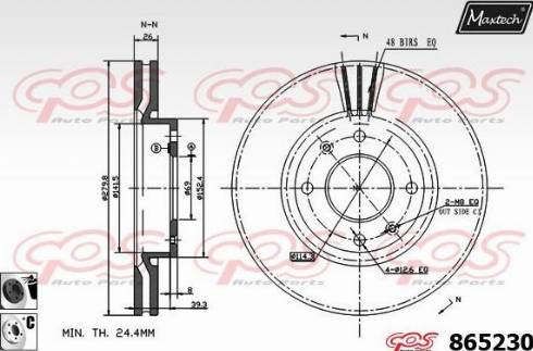 Maxtech 865230.6060 - Brake Disc autospares.lv