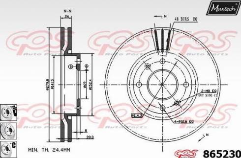 Maxtech 865230.6880 - Brake Disc autospares.lv