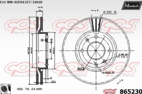 Maxtech 865230.0060 - Brake Disc autospares.lv