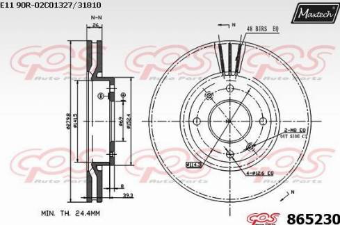 Maxtech 865230.0000 - Brake Disc autospares.lv