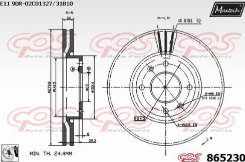 Maxtech 865230.0080 - Brake Disc autospares.lv