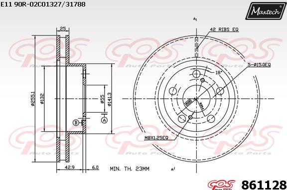 Maxtech 865230 - Brake Disc autospares.lv