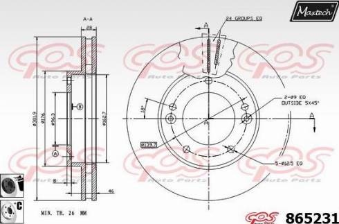 Maxtech 865231.6060 - Brake Disc autospares.lv