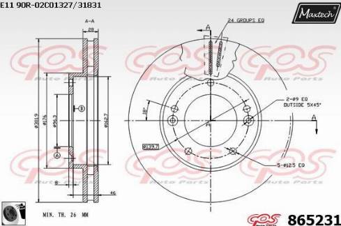 Maxtech 865231.0060 - Brake Disc autospares.lv