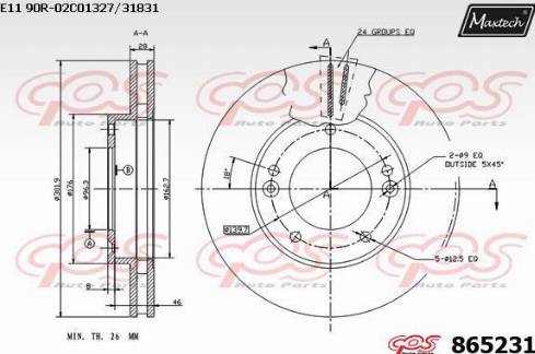 Maxtech 865231.0000 - Brake Disc autospares.lv