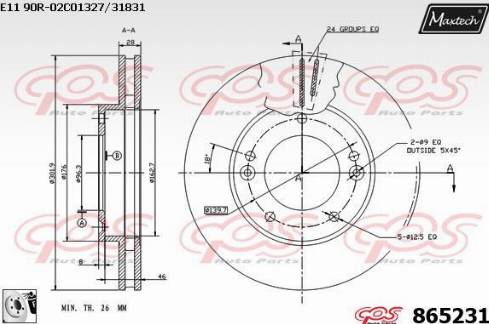 Maxtech 865231.0080 - Brake Disc autospares.lv