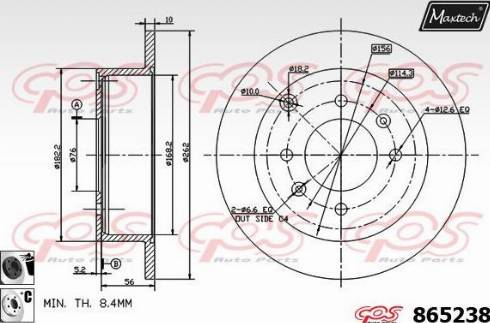 Maxtech 865238.6060 - Brake Disc autospares.lv