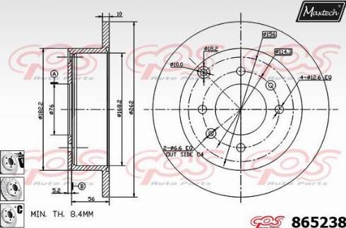 Maxtech 865238.6980 - Brake Disc autospares.lv