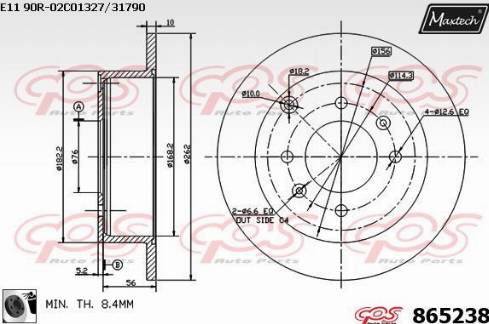 Maxtech 865238.0060 - Brake Disc autospares.lv