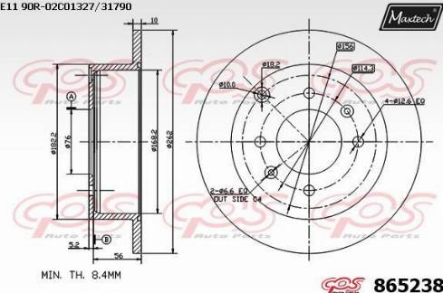 Maxtech 865238.0000 - Brake Disc autospares.lv