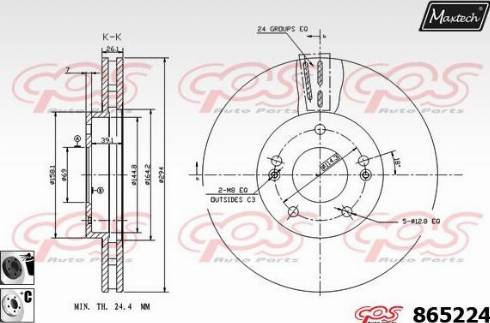 Maxtech 865224.6060 - Brake Disc autospares.lv