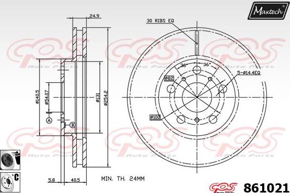 Maxtech 865223 - Brake Disc autospares.lv