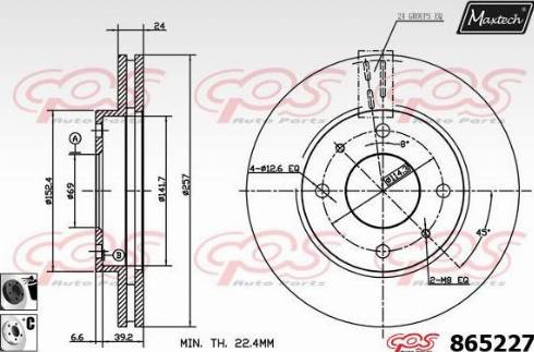 Maxtech 865227.6060 - Brake Disc autospares.lv