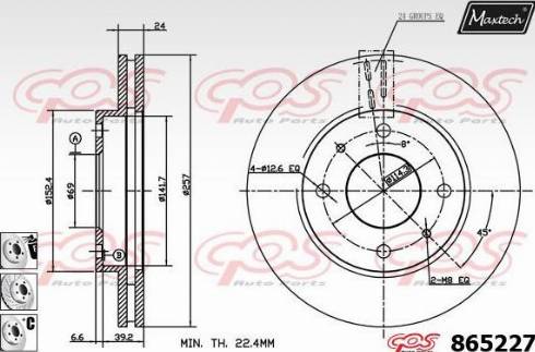 Maxtech 865227.6880 - Brake Disc autospares.lv