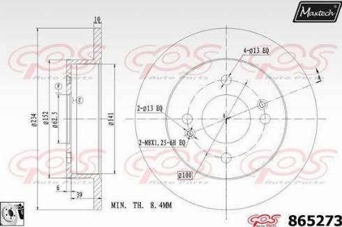 Maxtech 865273.0080 - Brake Disc autospares.lv