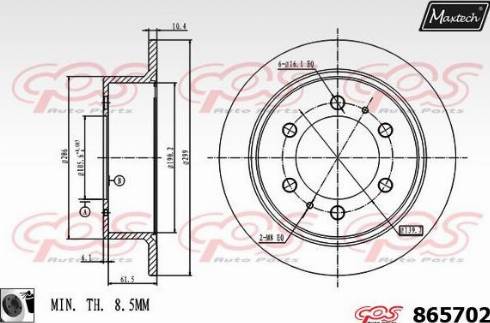 Maxtech 865702.0060 - Brake Disc autospares.lv