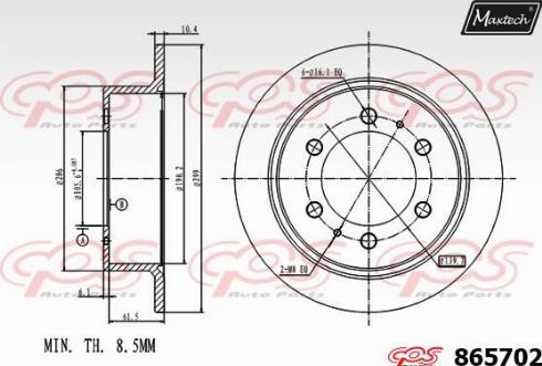 Maxtech 865702.0000 - Brake Disc autospares.lv